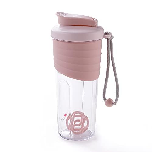 & ME andMe Protein Shaker Bottle - 700 ml with silicone sleeve| Shaker for Pre-Post Workout Supplement Protein Shake Gym Sipper (Pink Color) (Green & Pink Color)