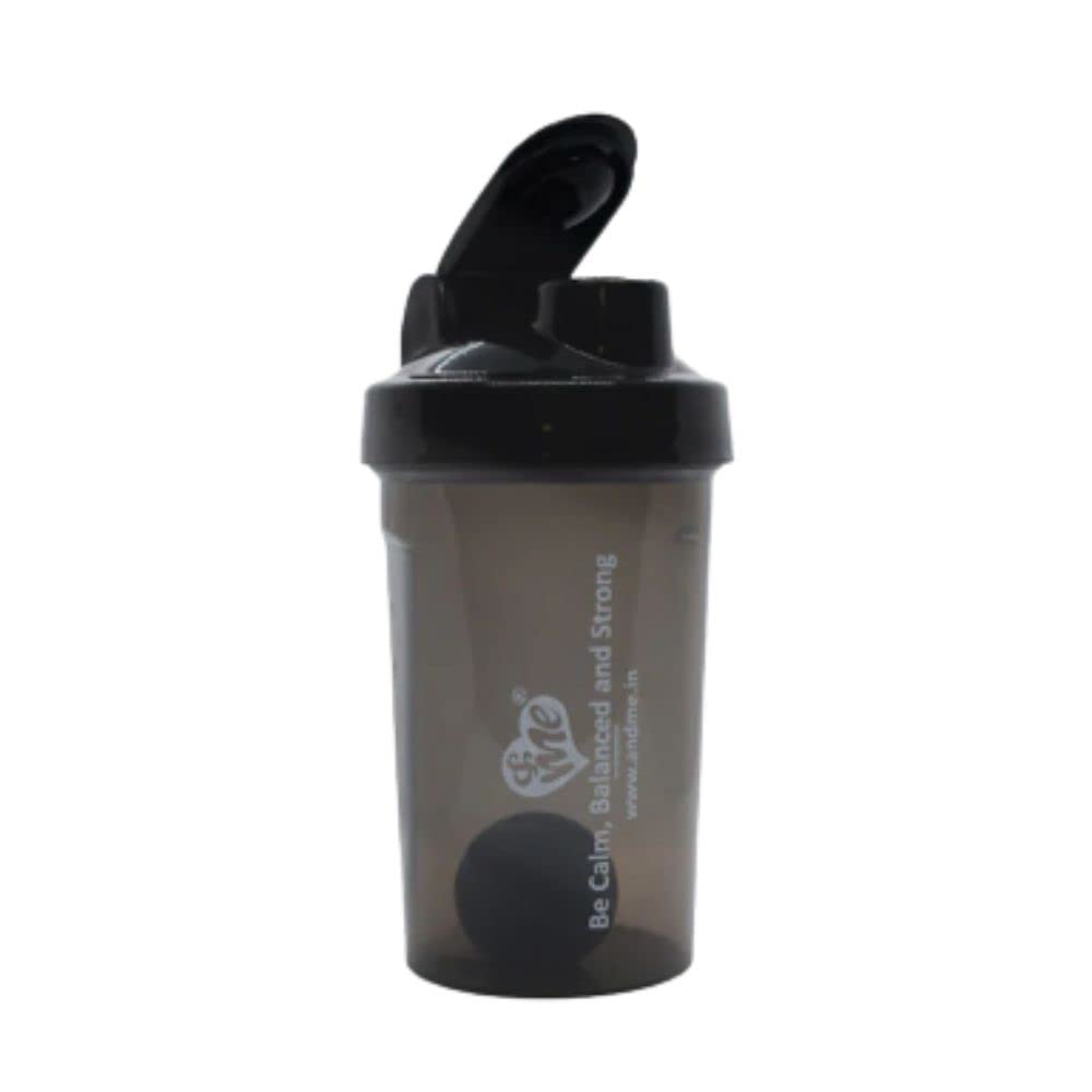 & ME andMe Protein Shaker Bottle - 200ml| Shaker for Pre-Post Workout Supplement Protein Shake Gym Sipper (Black Color)