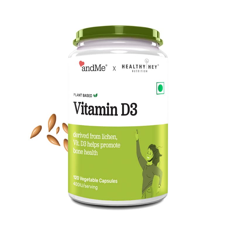 andMe Vitamin D3 Capsules, 120 Capsules | 400 IU per serving for stronger bones, better immunity and improved teeth