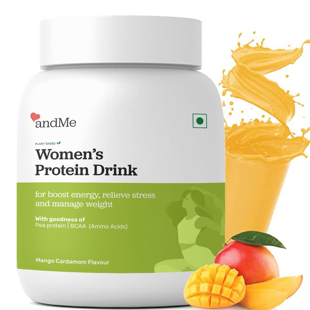 & ME Women's Protein Plant Based with Ayurvedic Herbs, Vitamin & Minerals for Weight Management, Hormonal Balance, Better Metabolism, Skin & Hair Health, Mango Cardamom, 500 g