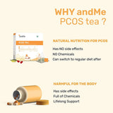 & ME PCOS PCOD Green Tea with Ayurvedic Herbs and Multivitamins for Hormonal Balance, Weight Management Regular Periods (Kashmiri Kahwa, Pack of 4, 60 Tea Bags & 120 Cups)