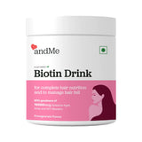 andMe Biotin Plant Based for Hair Growth, Vegan with 7 Unique Herbal Extracts, Amino Acids, Omega 3, Hair Vitamins, DHT Blocker (150gm, Pomegranate Flavour)