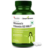 andMe x SmartGreens Vitamin K2 MK7 Capsules for Women | 100% Vegetarian | Supports Bone & Heart Health, Relieves Muscle Cramps | Gluten Free, Vegetable Capsules | Non GMO, Plant Based | 60 capsules