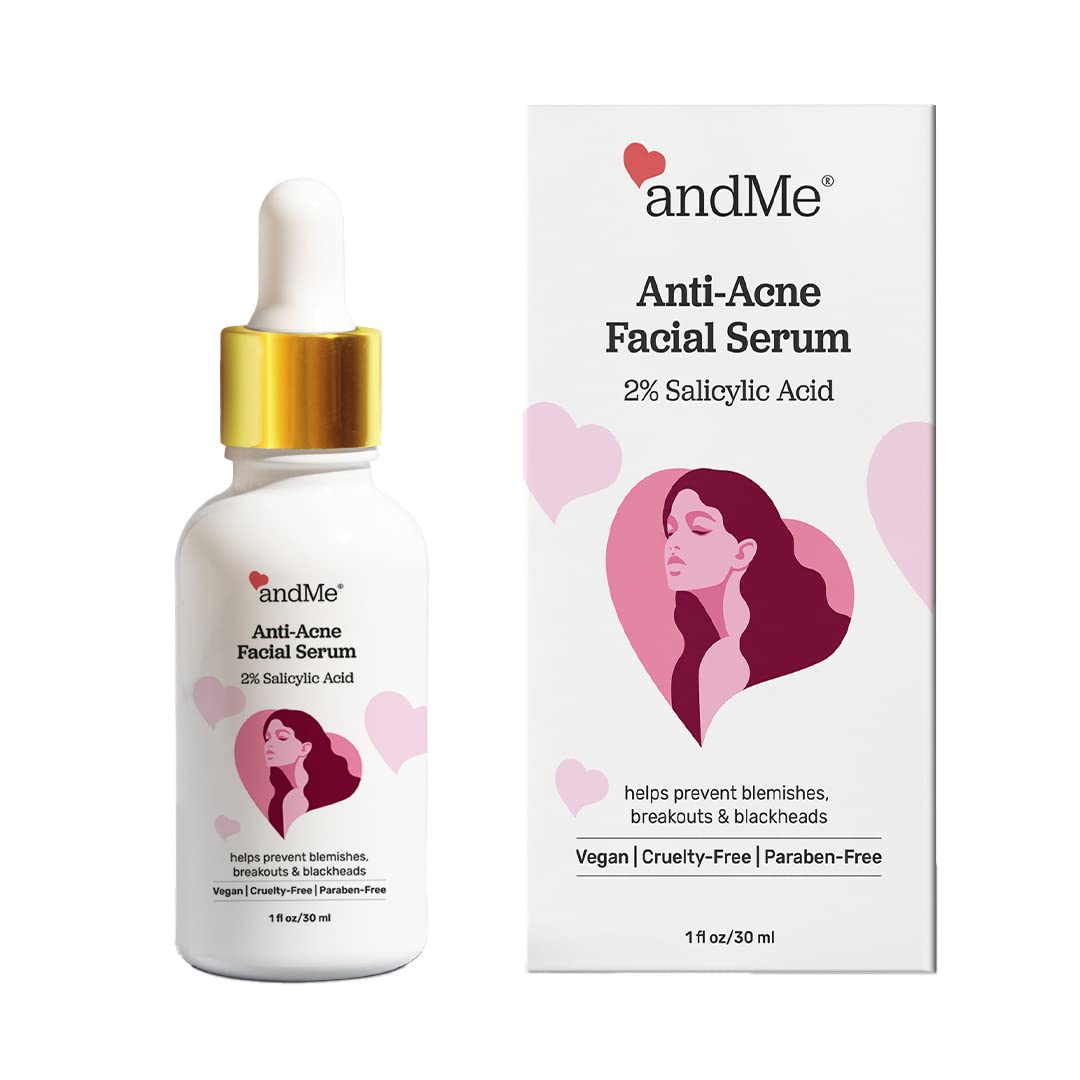 andMe 2% Salicylic Acid Serum For Acne Prone Skin | For Glowing Skin | Prevents Breakouts & Blackheads | Dermatologically Tested | Paraben-free & Vegan | For All Skin Types | 30 ML