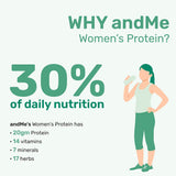 & ME Women Protein | Plant-Based Vegan Protein | Ayurvedic Protein Powder with Herbs | Chocolate Almond, 500gm | Vitamin & Minerals for Weight Management, Skin and Hair Health - 15 servings
