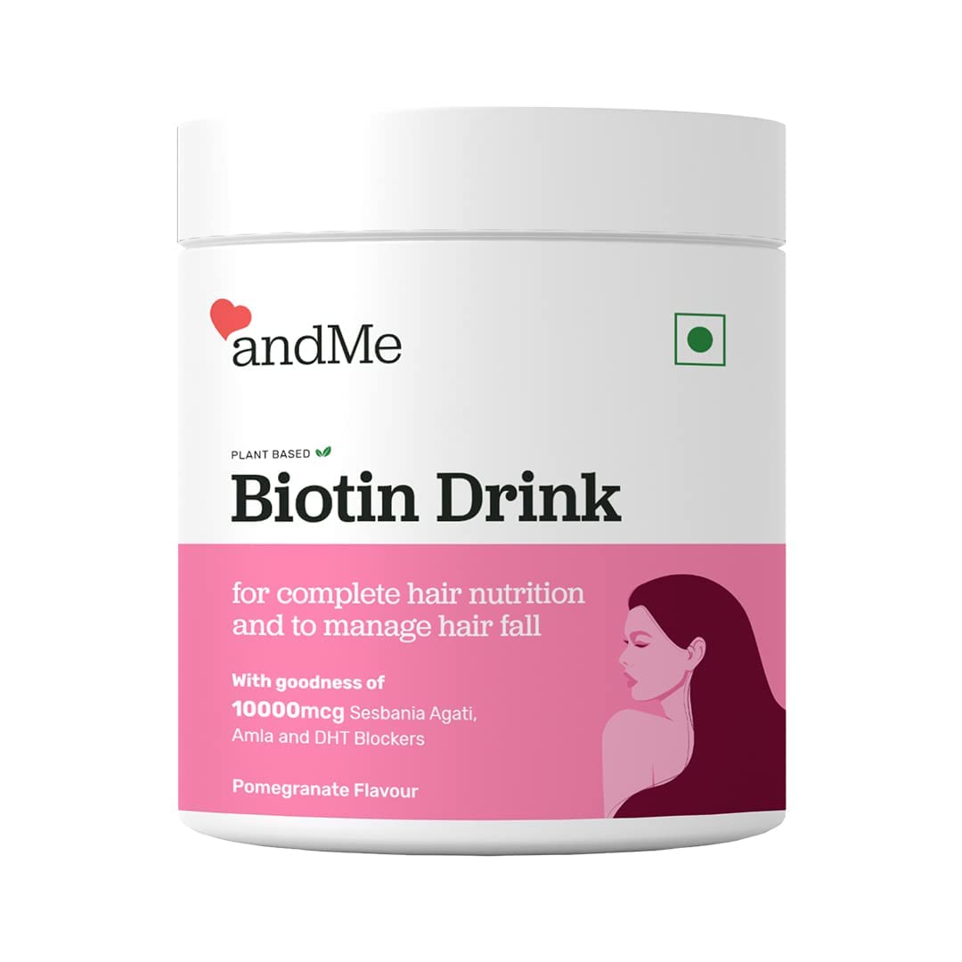 andMe Biotin 150g and Shaker bottle 700 ml with silicone sleeve -Pink
