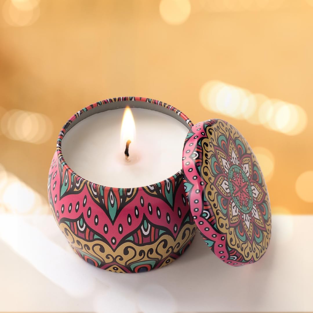 Andme Scented Candles for Home. Diwali Decoration Items for Home Decor, Gift Items, Birthday Gift,Orange Fragrance(120 GMS Each) Pack of 5