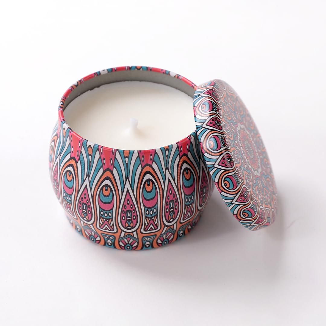 Andme-Tin Candle Jar with Soy Wax - Mon Paris| Serenity in Every Scent | Eco-Friendly Luxury for Homes | Captivating Aromas | Blissful Fragrances | Scented Candles for Home Décor & Gifting