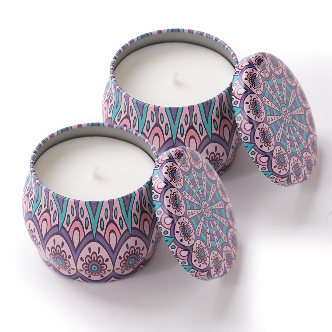 Andme Scented Candles for Home. Diwali Decoration Items for Home Decor, Gift Items, Birthday Gift, Lavender Fragrance(120 GMS Each), Pack of 2