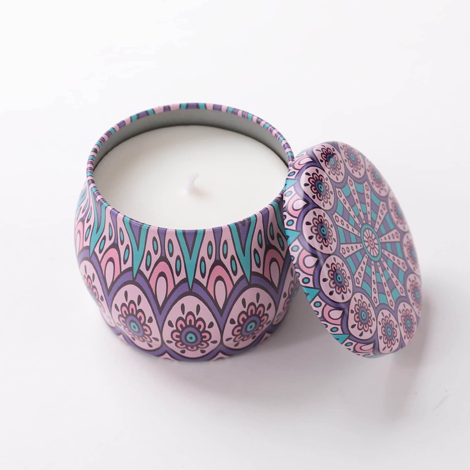 Andme-Tin Candle Jar with Soy Wax - Lavender and Vanilla Combo| Eco-Friendly Luxury for Homes | Captivating Aromas | Blissful Fragrances